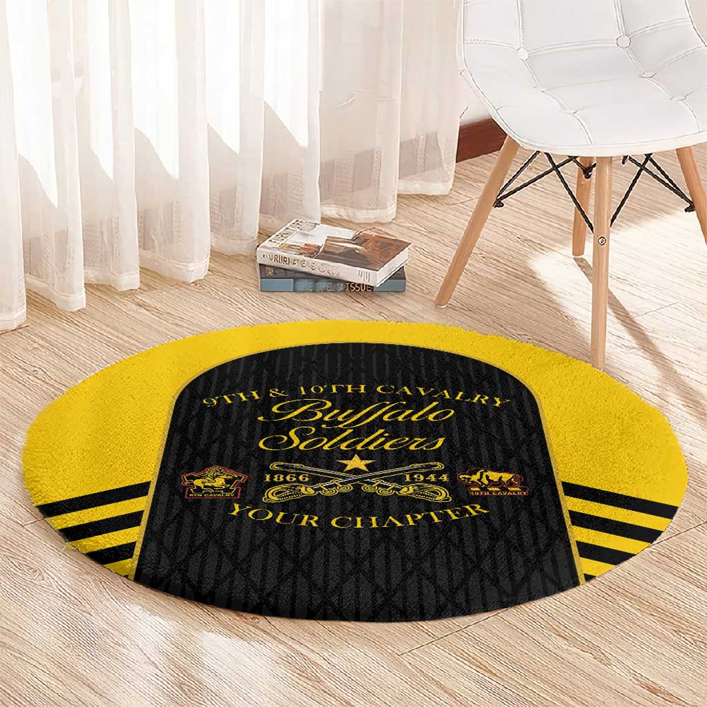 Personalized Buffalo Soldiers Round Carpet 9th & 10th Cavalry Regiment