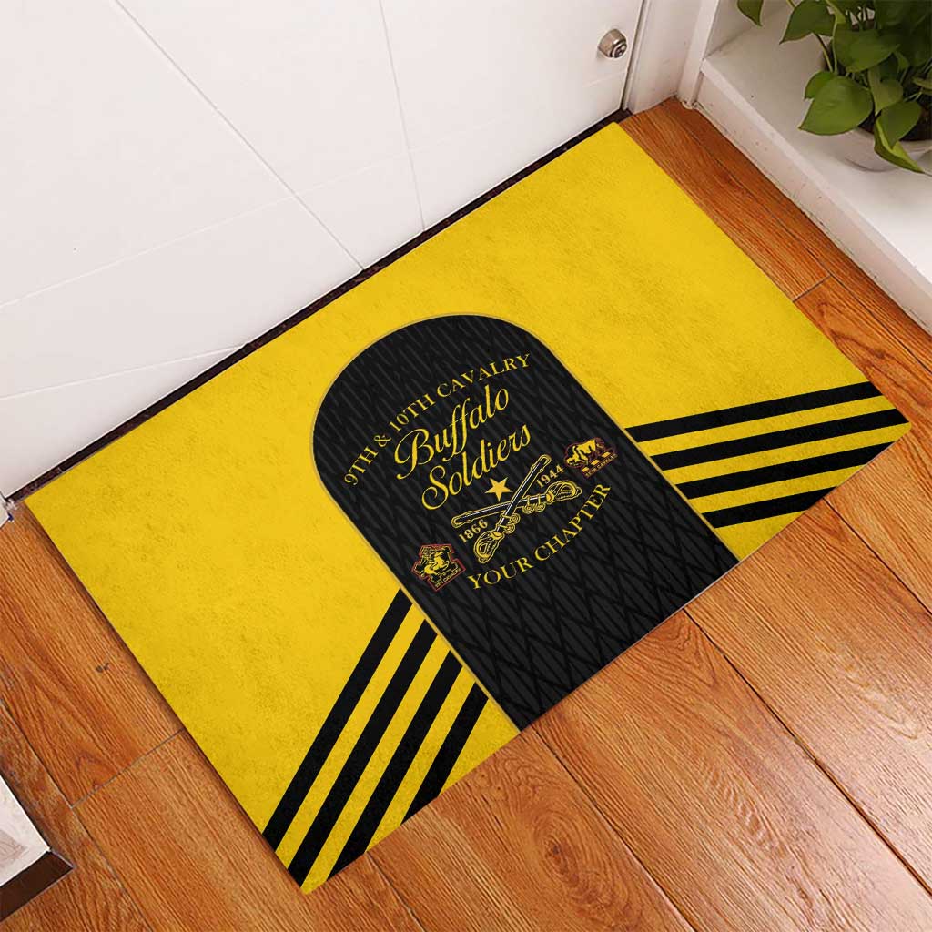 Personalized Buffalo Soldiers Rubber Doormat 9th & 10th Cavalry Regiment