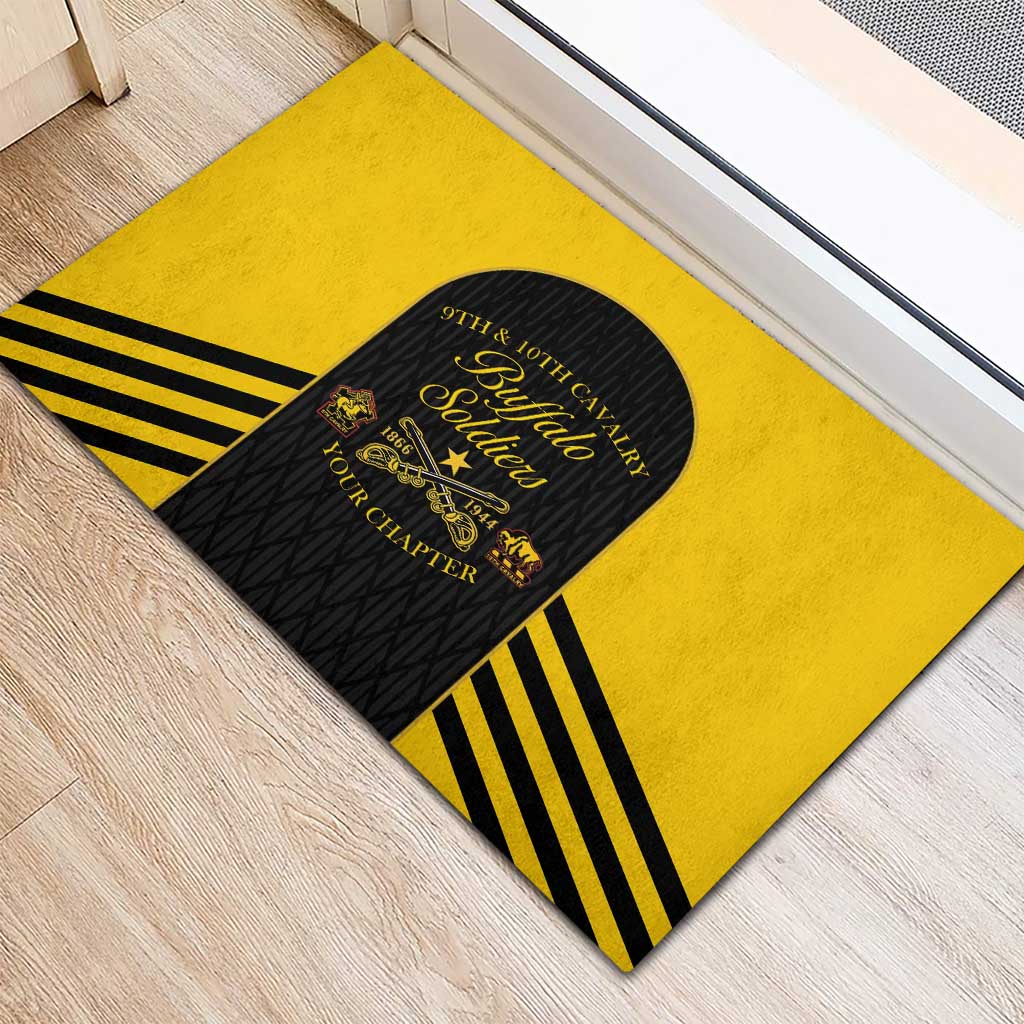 Personalized Buffalo Soldiers Rubber Doormat 9th & 10th Cavalry Regiment