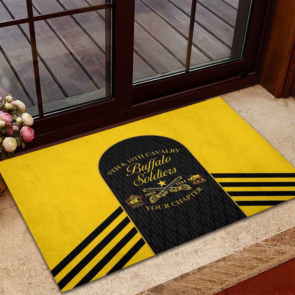Personalized Buffalo Soldiers Rubber Doormat 9th & 10th Cavalry Regiment