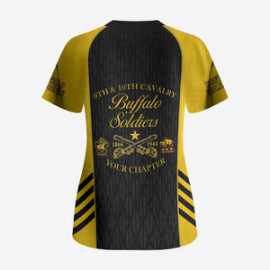 Personalized Buffalo Soldiers Scrub Top 9th & 10th Cavalry Regiment
