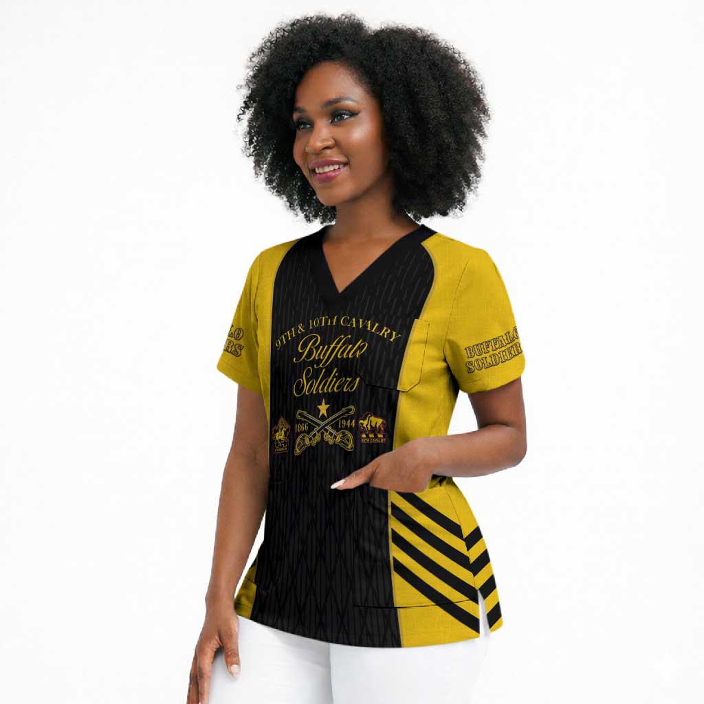 Personalized Buffalo Soldiers Scrub Top 9th & 10th Cavalry Regiment