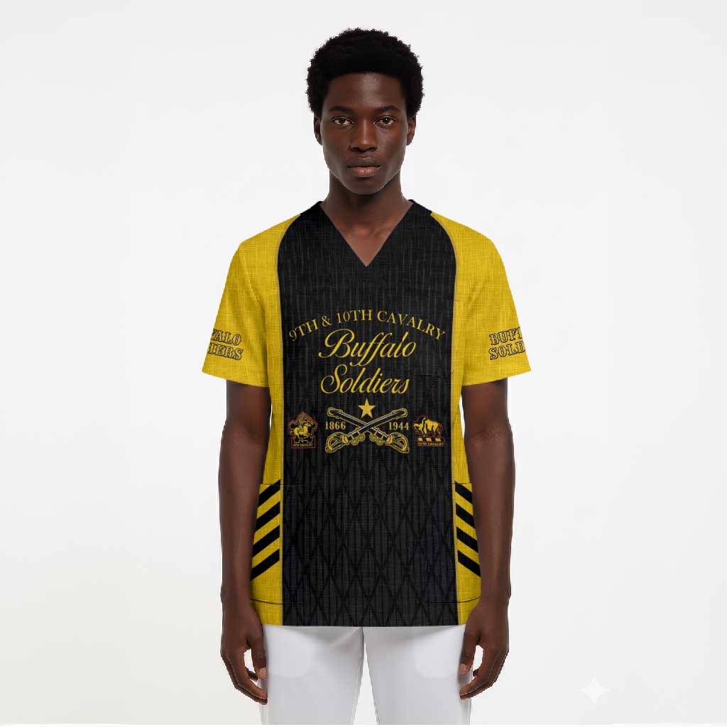 Personalized Buffalo Soldiers Scrub Top 9th & 10th Cavalry Regiment