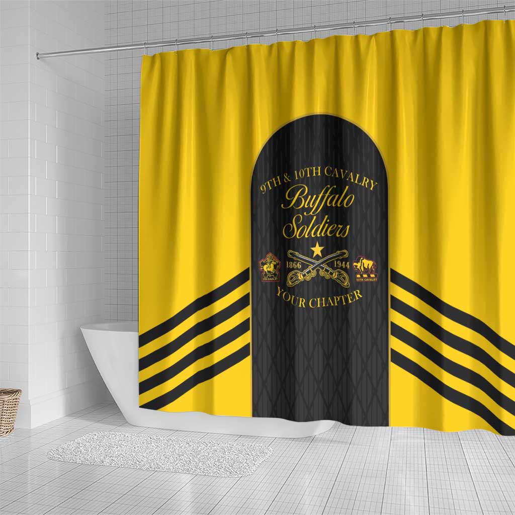 Personalized Buffalo Soldiers Shower Curtain 9th & 10th Cavalry Regiment
