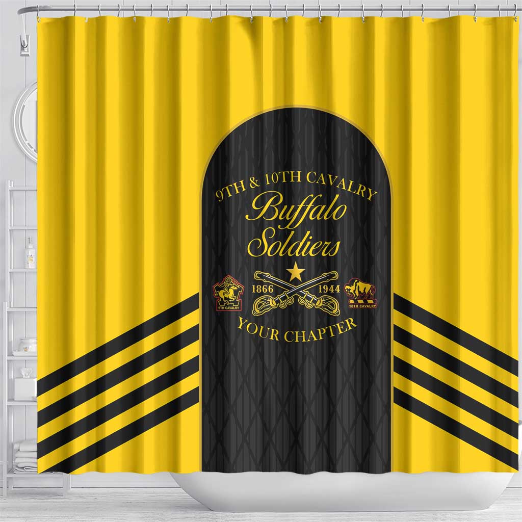 Personalized Buffalo Soldiers Shower Curtain 9th & 10th Cavalry Regiment