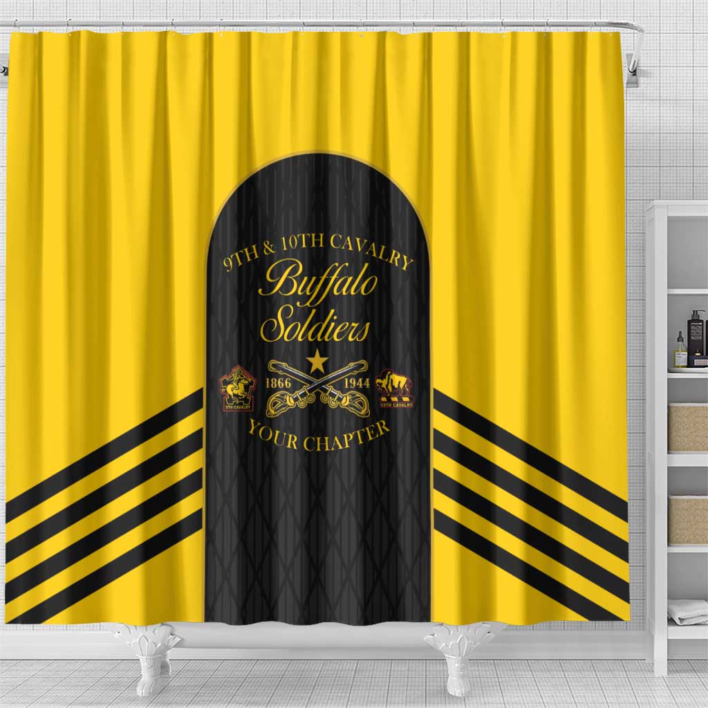 Personalized Buffalo Soldiers Shower Curtain 9th & 10th Cavalry Regiment