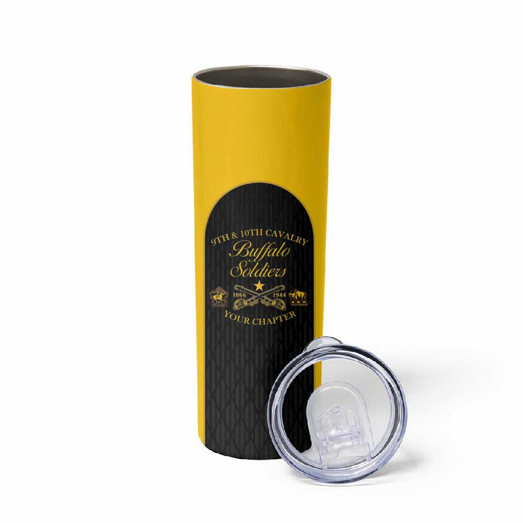 Personalized Buffalo Soldiers Skinny Tumbler 9th & 10th Cavalry Regiment