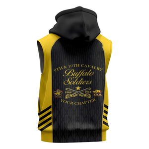 Personalized Buffalo Soldiers Sleeveless Hoodie 9th & 10th Cavalry Regiment