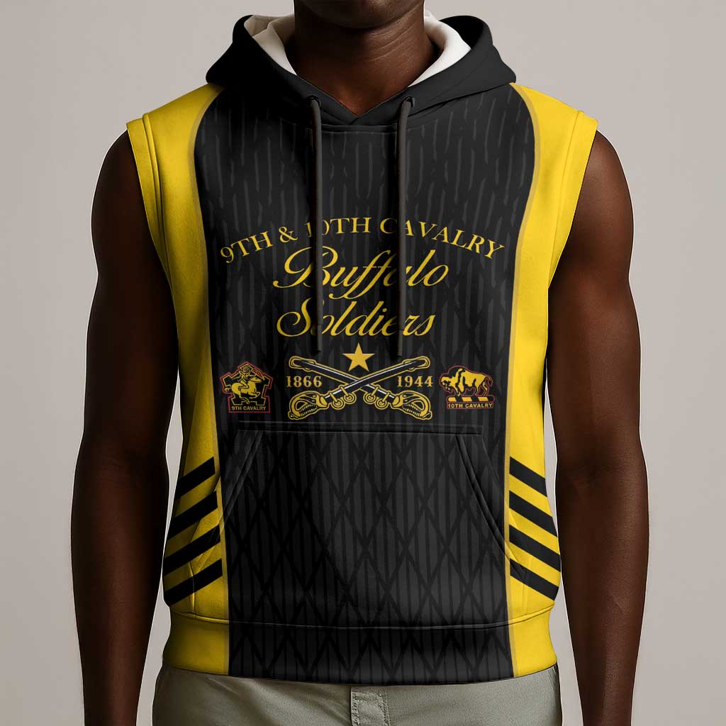 Personalized Buffalo Soldiers Sleeveless Hoodie 9th & 10th Cavalry Regiment