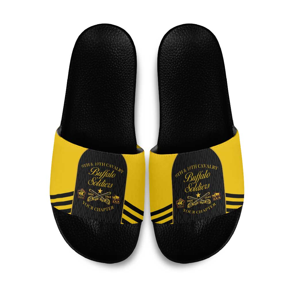 Personalized Buffalo Soldiers Slide Sandals 9th & 10th Cavalry Regiment