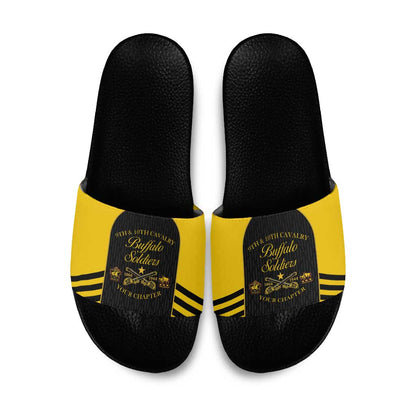 Personalized Buffalo Soldiers Slide Sandals 9th & 10th Cavalry Regiment