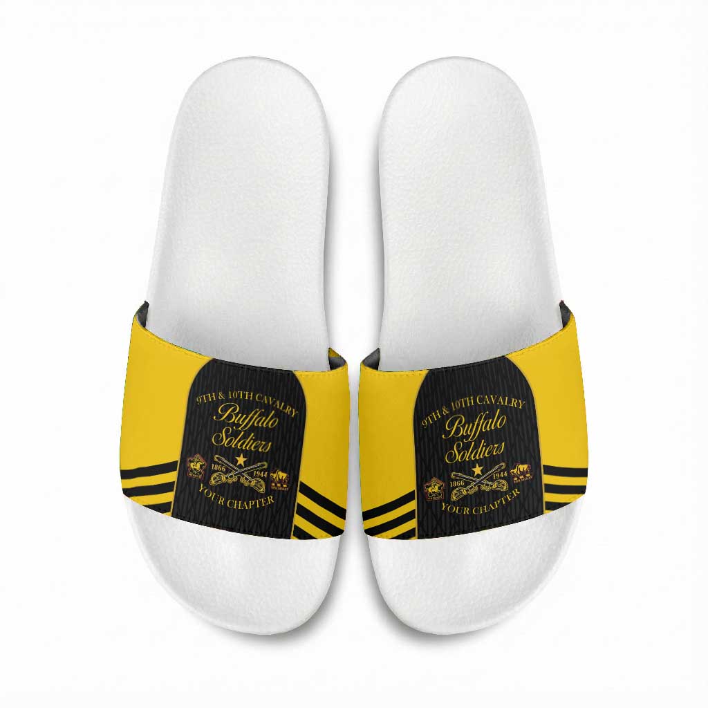 Personalized Buffalo Soldiers Slide Sandals 9th & 10th Cavalry Regiment