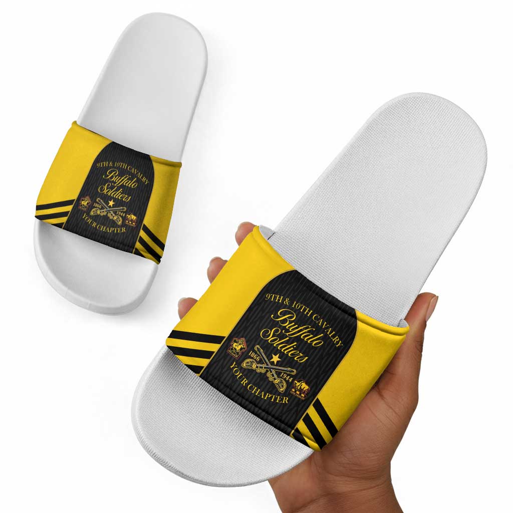 Personalized Buffalo Soldiers Slide Sandals 9th & 10th Cavalry Regiment