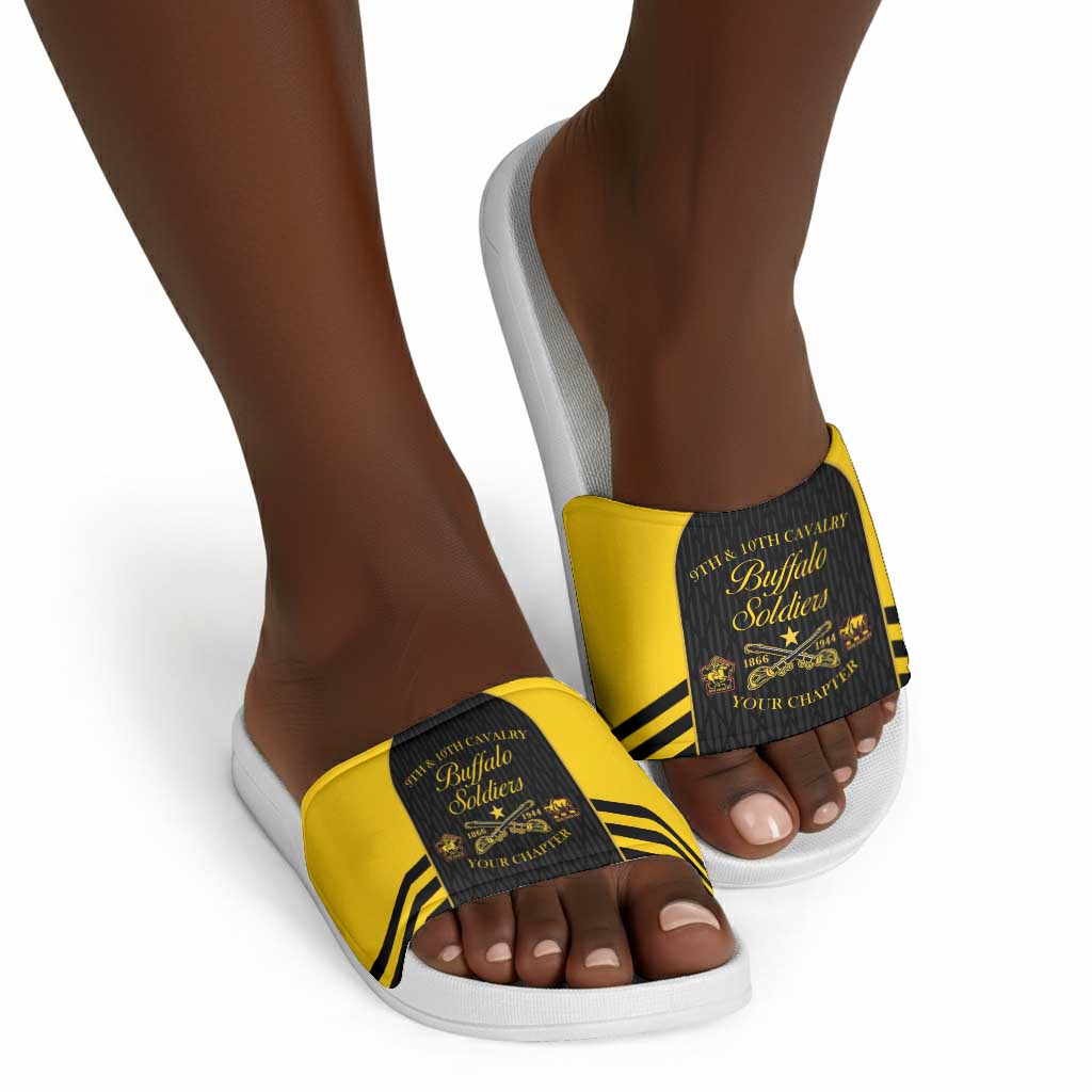 Personalized Buffalo Soldiers Slide Sandals 9th & 10th Cavalry Regiment