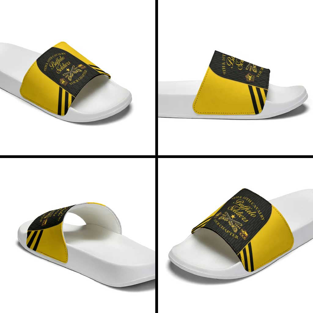 Personalized Buffalo Soldiers Slide Sandals 9th & 10th Cavalry Regiment