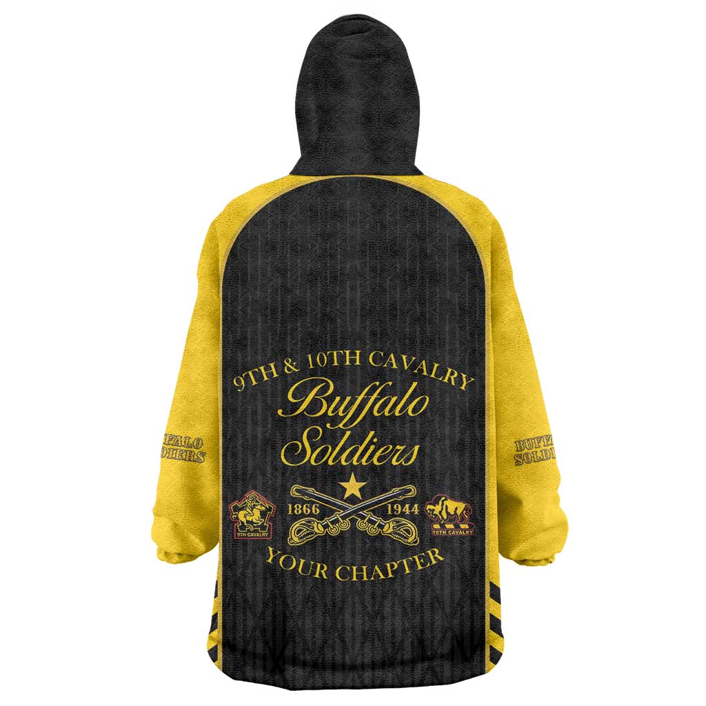 Personalized Buffalo Soldiers Wearable Blanket Hoodie 9th & 10th Cavalry Regiment