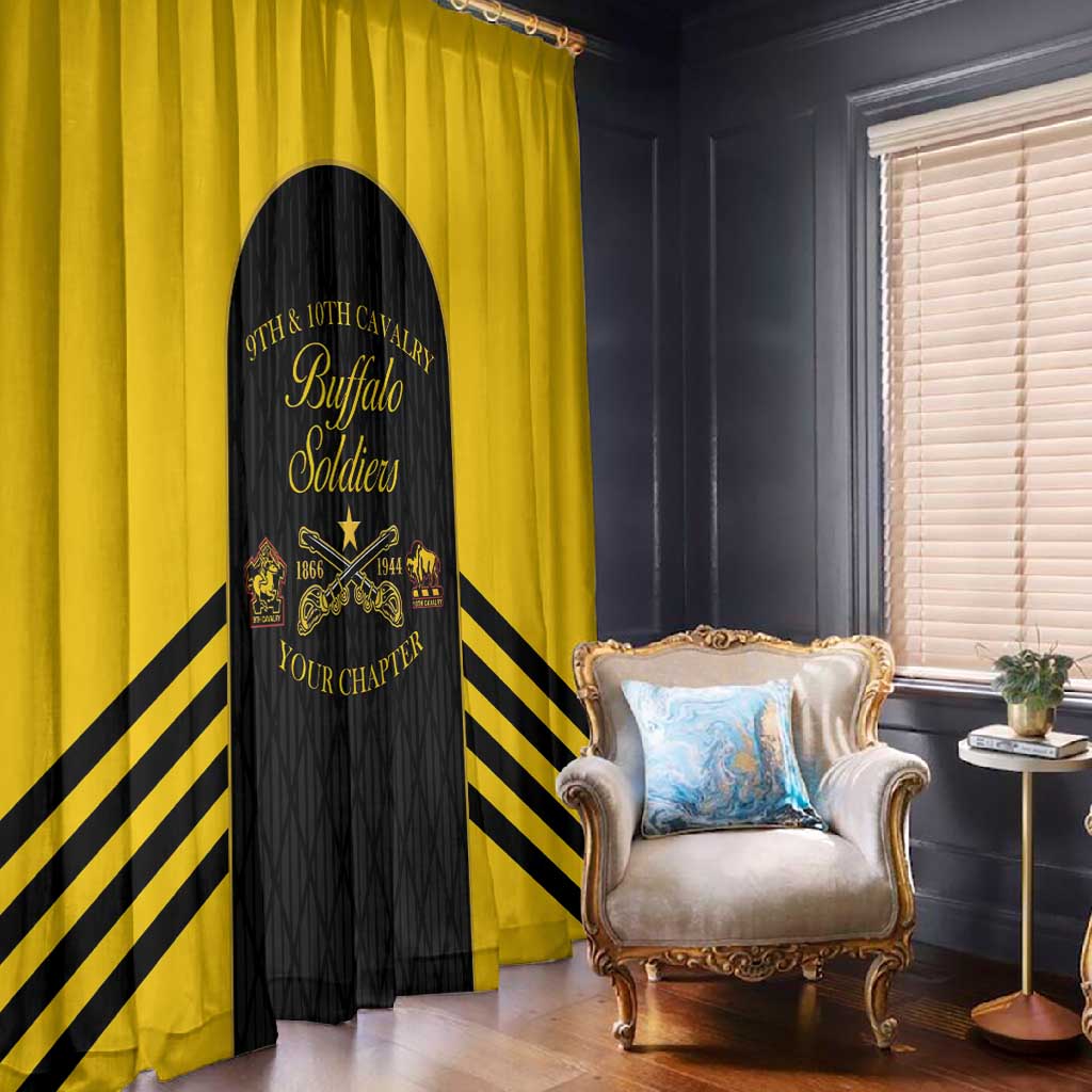 Personalized Buffalo Soldiers Window Curtain 9th & 10th Cavalry Regiment