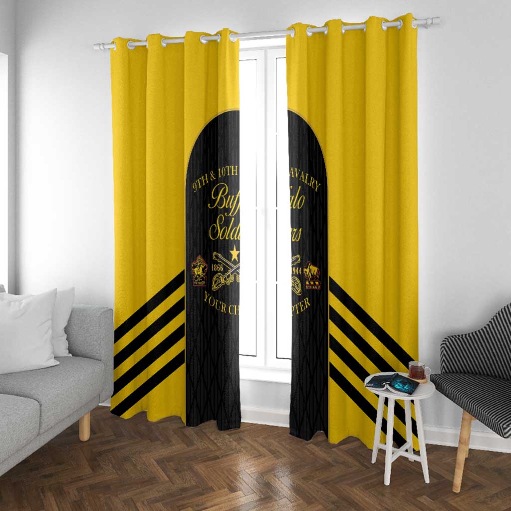 Personalized Buffalo Soldiers Window Curtain 9th & 10th Cavalry Regiment