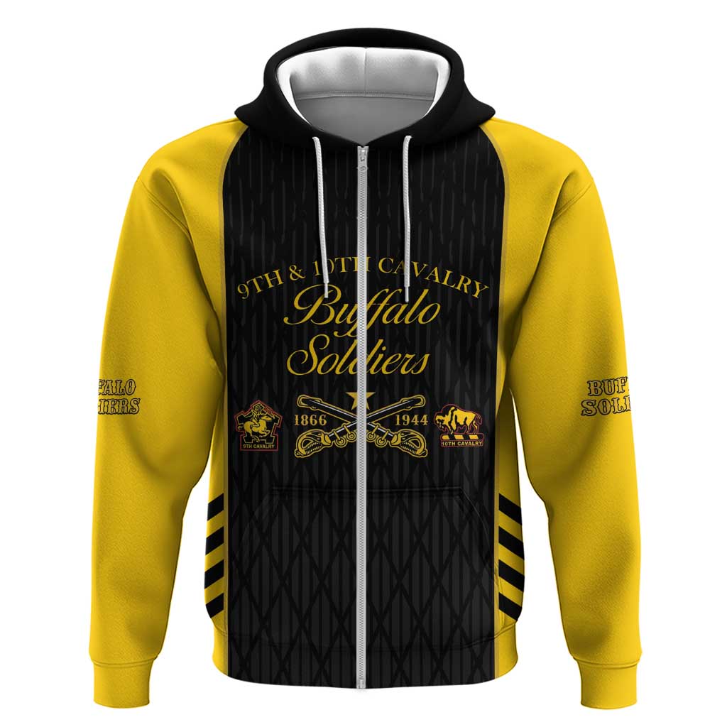 Personalized Buffalo Soldiers Zip Hoodie 9th & 10th Cavalry Regiment