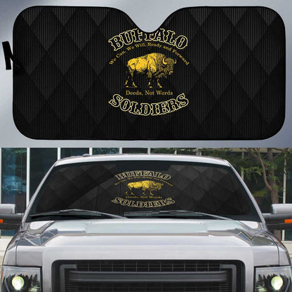 Buffalo Soldiers Auto Sun Shade We Can We Will Ready and Forward
