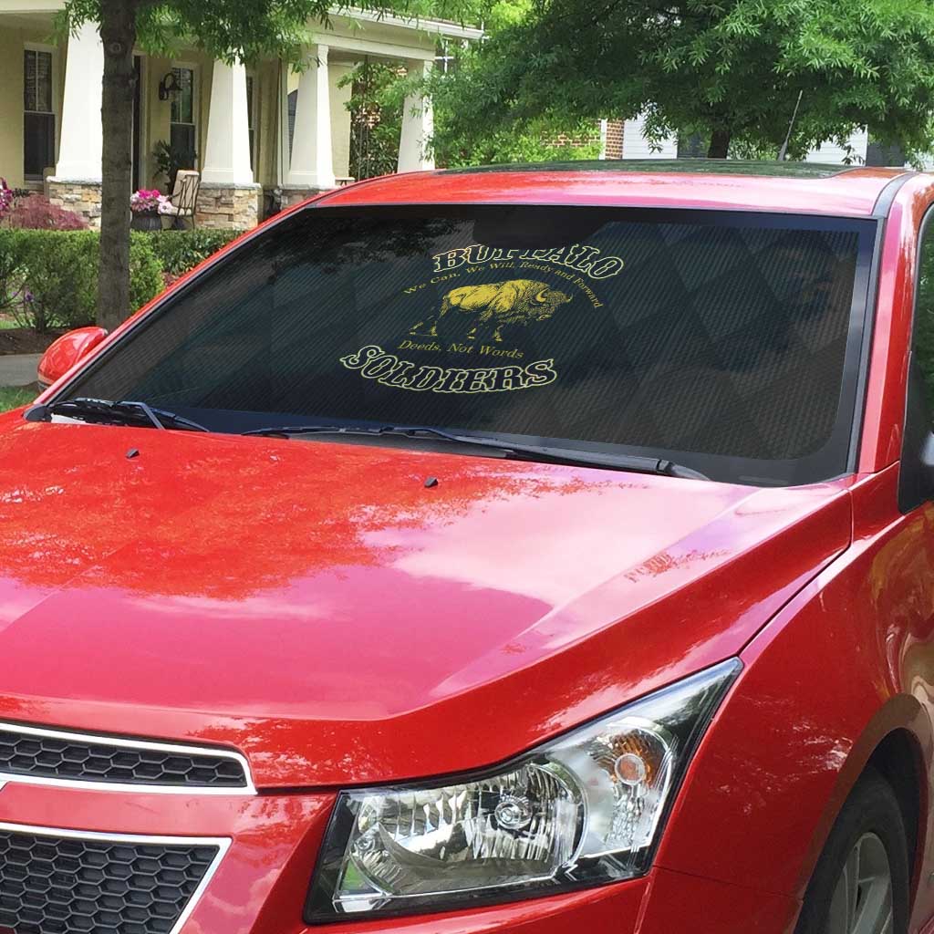 Buffalo Soldiers Auto Sun Shade We Can We Will Ready and Forward