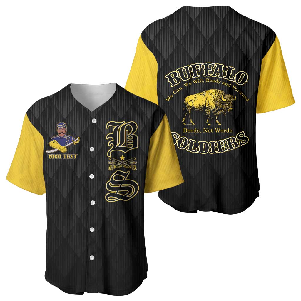 Personalized Buffalo Soldiers Baseball Jersey We Can We Will Ready and Forward