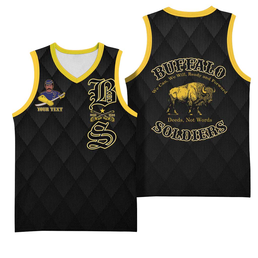 Personalized Buffalo Soldiers Basketball Jersey We Can We Will Ready and Forward
