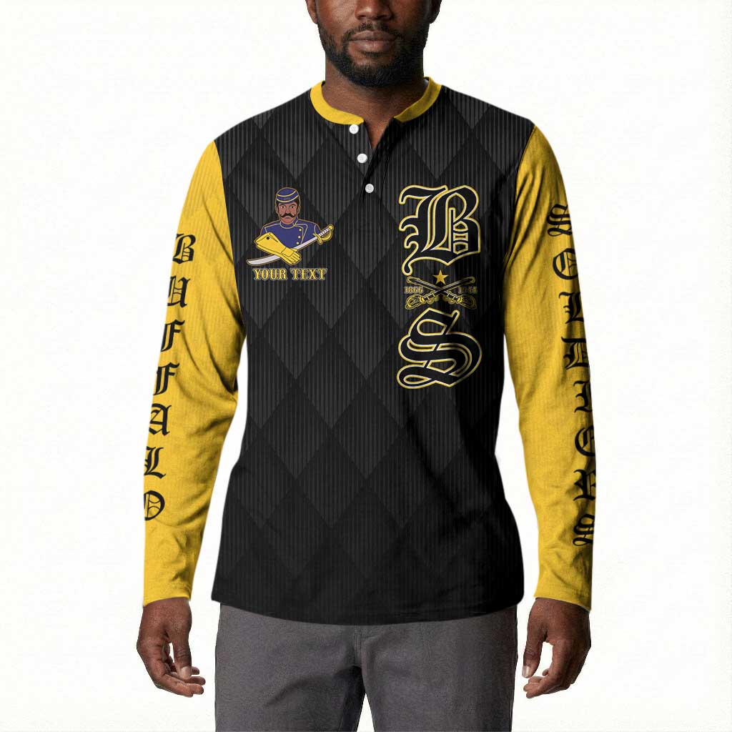 Personalized Buffalo Soldiers Button Sweatshirt We Can We Will Ready and Forward