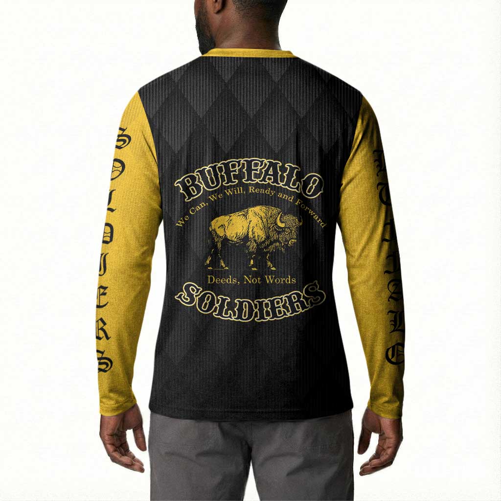 Personalized Buffalo Soldiers Button Sweatshirt We Can We Will Ready and Forward