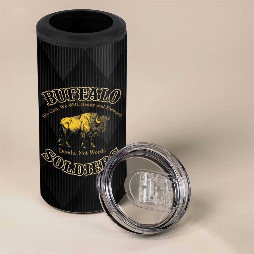 Buffalo Soldiers 4 in 1 Can Cooler Tumbler We Can We Will Ready and Forward