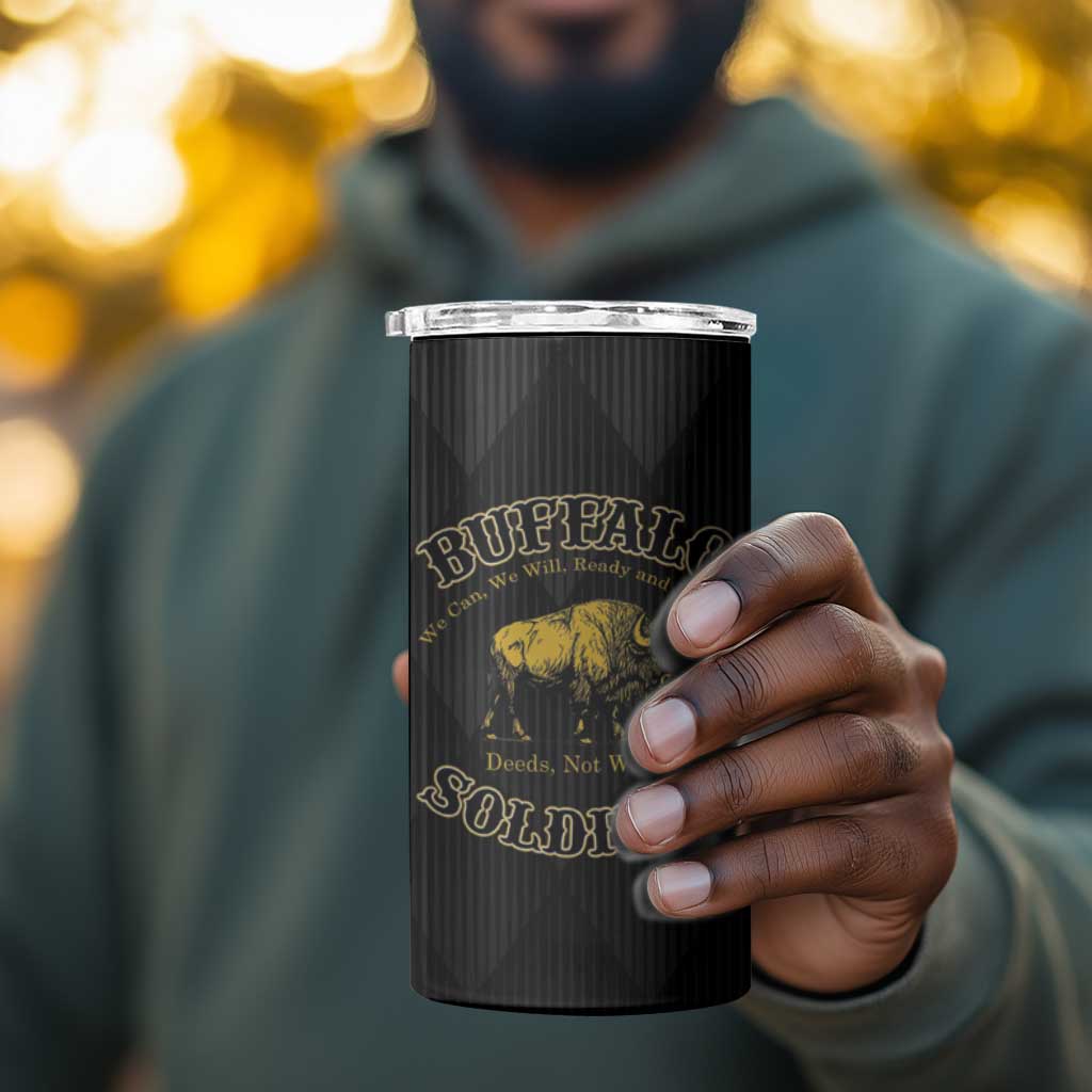 Buffalo Soldiers 4 in 1 Can Cooler Tumbler We Can We Will Ready and Forward