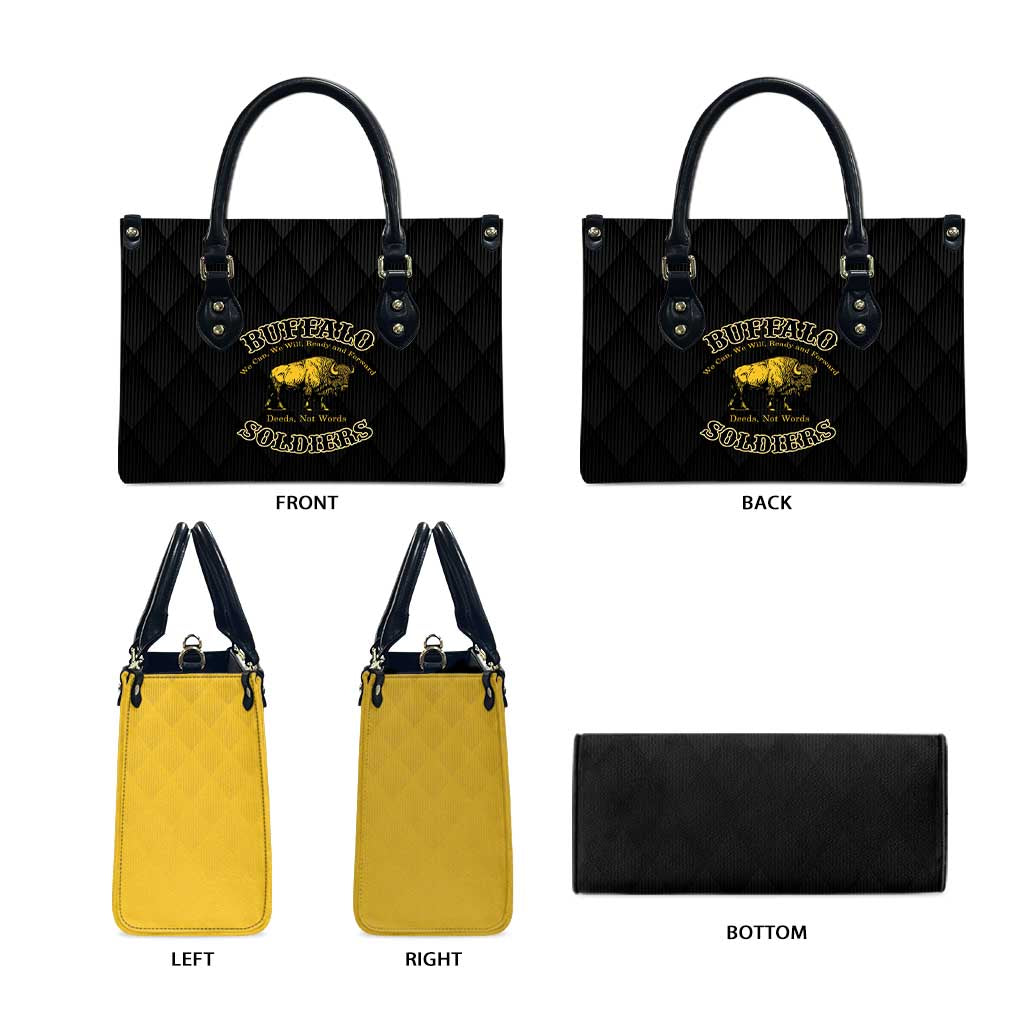 Buffalo Soldiers Leather Bag We Can We Will Ready and Forward