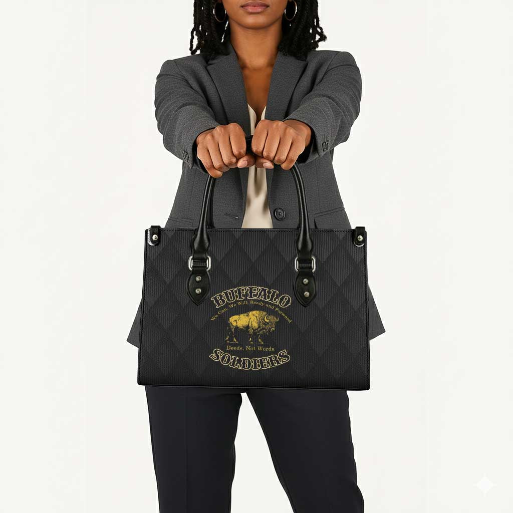 Buffalo Soldiers Leather Bag We Can We Will Ready and Forward