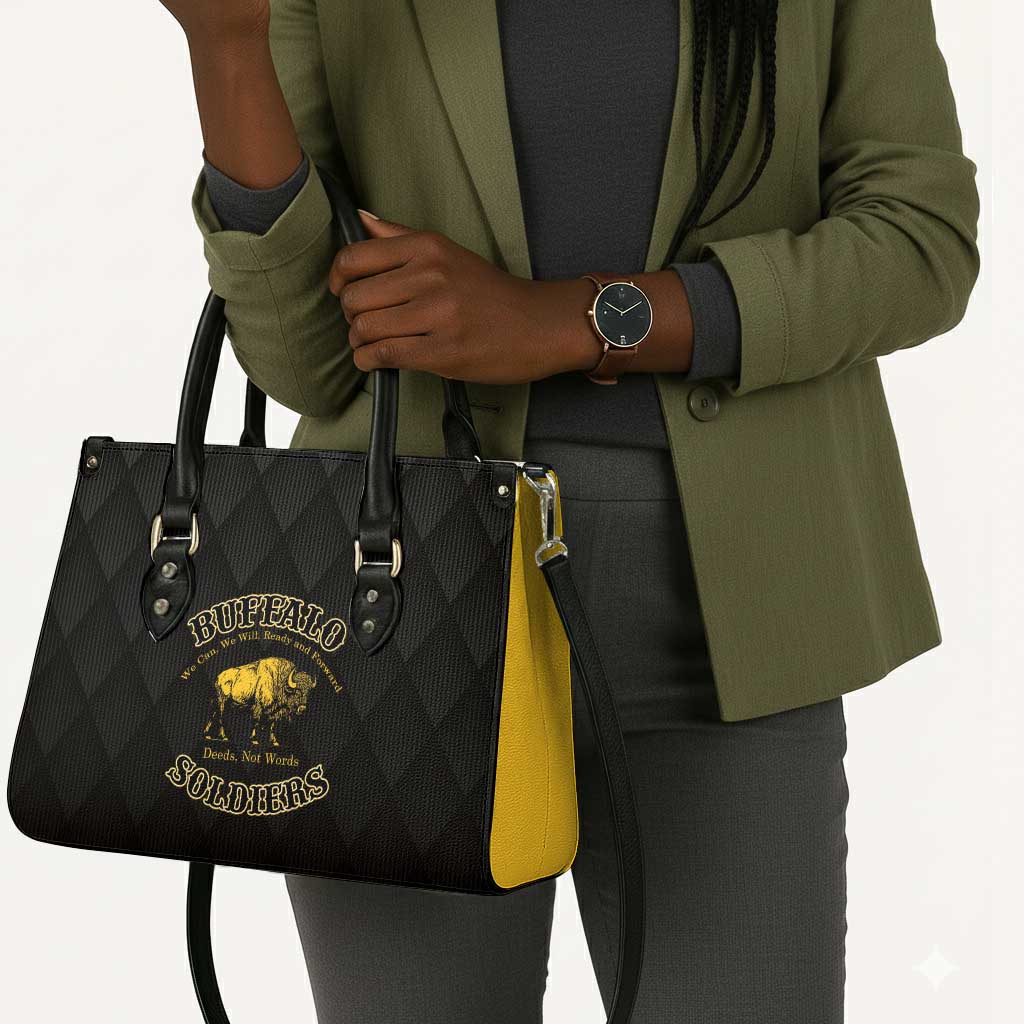 Buffalo Soldiers Leather Bag We Can We Will Ready and Forward