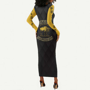 Personalized Buffalo Soldiers Long Sleeve Bodycon Dress We Can We Will Ready and Forward
