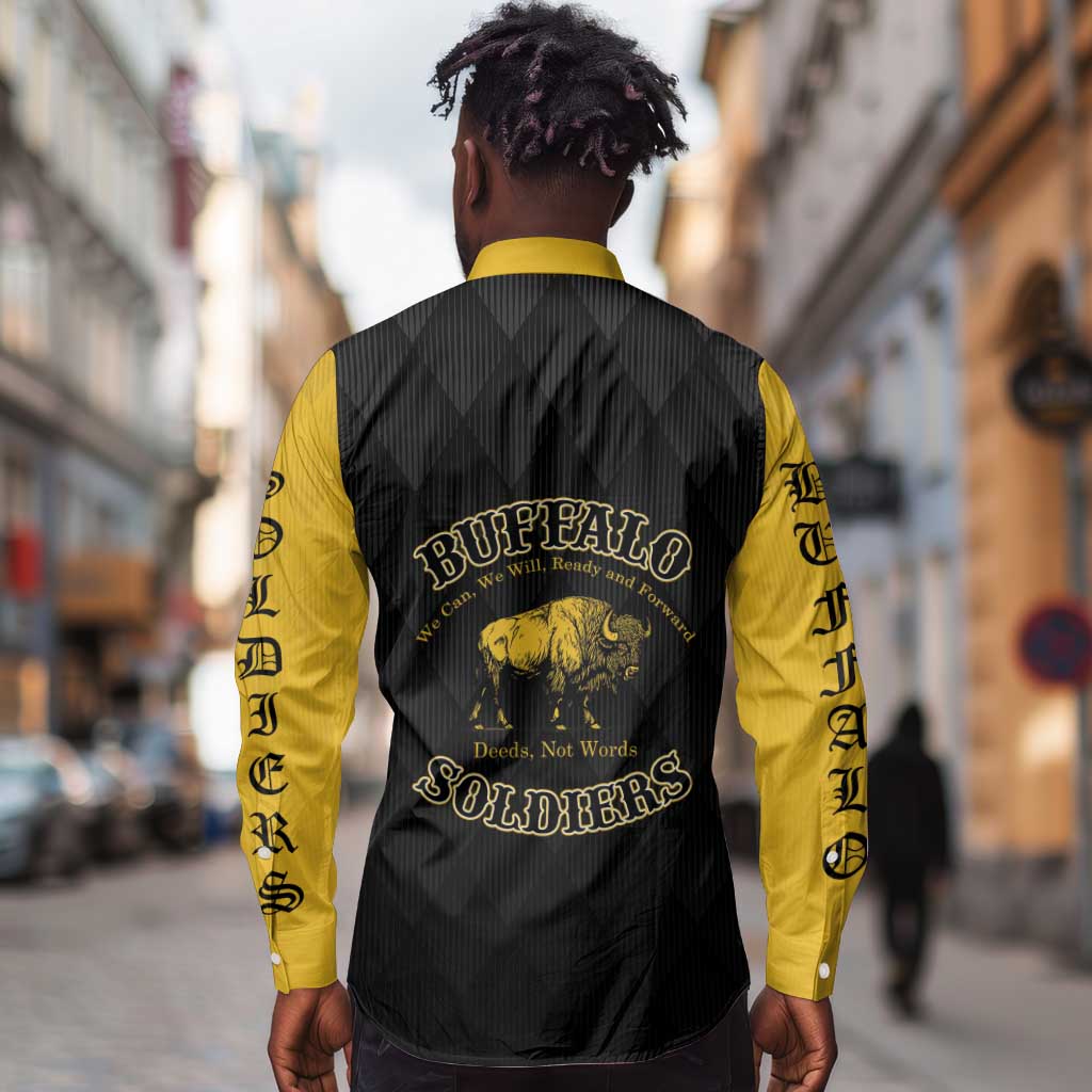 Personalized Buffalo Soldiers Long Sleeve Button Shirt We Can We Will Ready and Forward