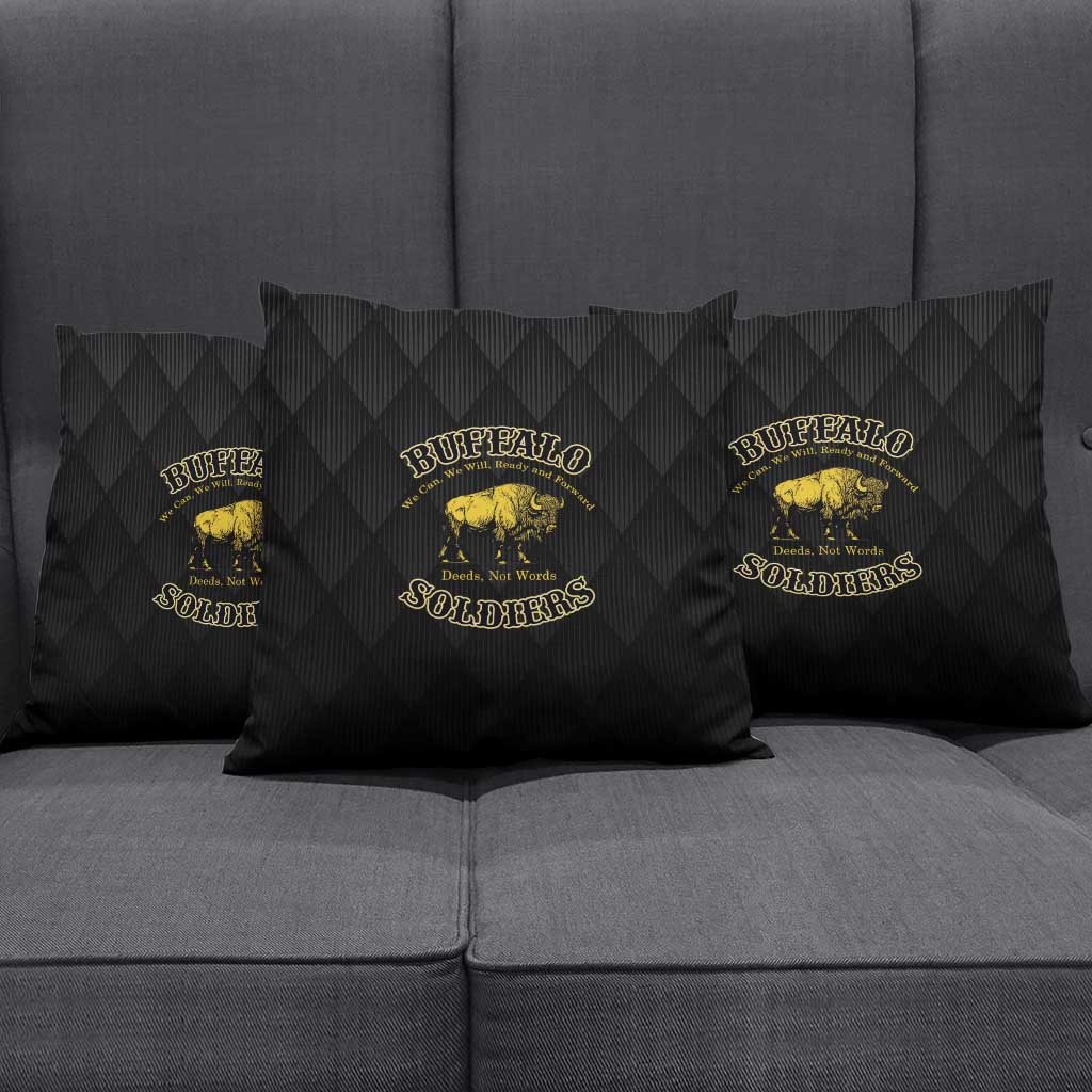 Buffalo Soldiers Pillow Cover We Can We Will Ready and Forward