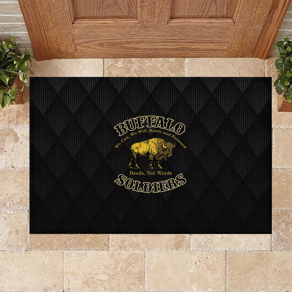 Buffalo Soldiers Rubber Doormat We Can We Will Ready and Forward