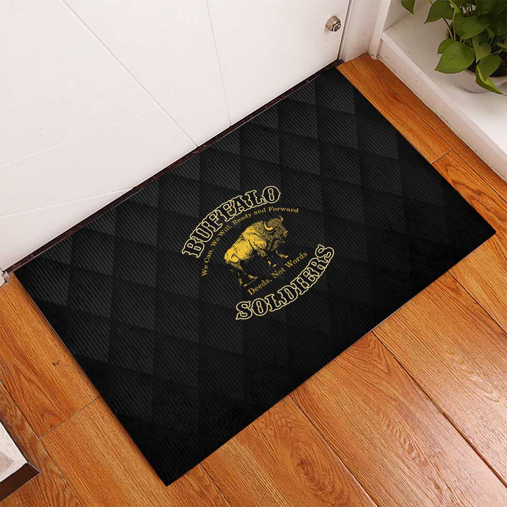 Buffalo Soldiers Rubber Doormat We Can We Will Ready and Forward