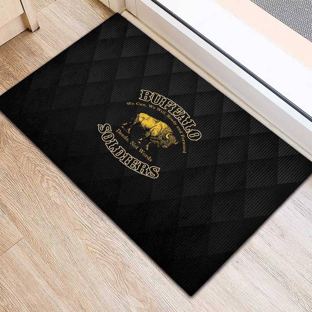 Buffalo Soldiers Rubber Doormat We Can We Will Ready and Forward