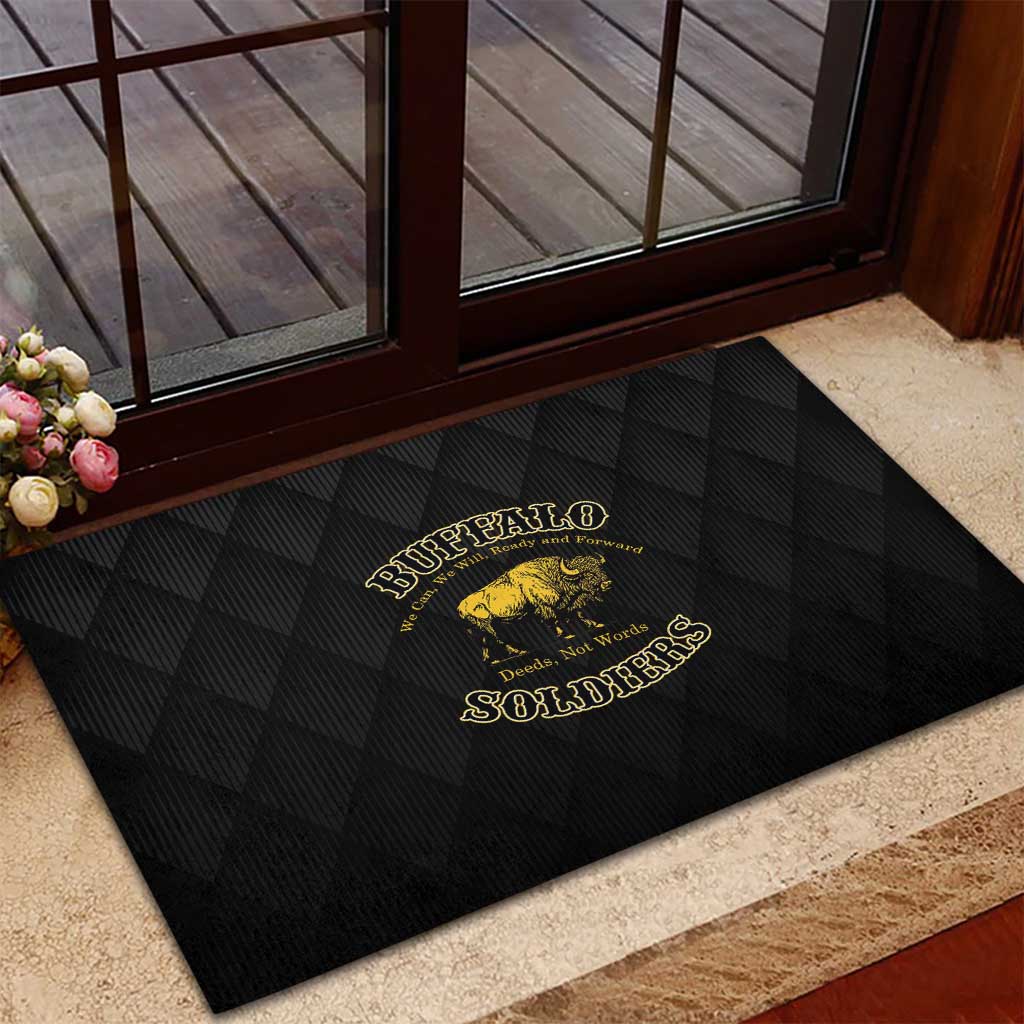 Buffalo Soldiers Rubber Doormat We Can We Will Ready and Forward