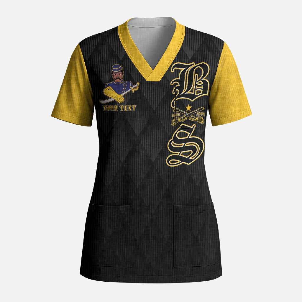 Personalized Buffalo Soldiers Scrub Top We Can We Will Ready and Forward