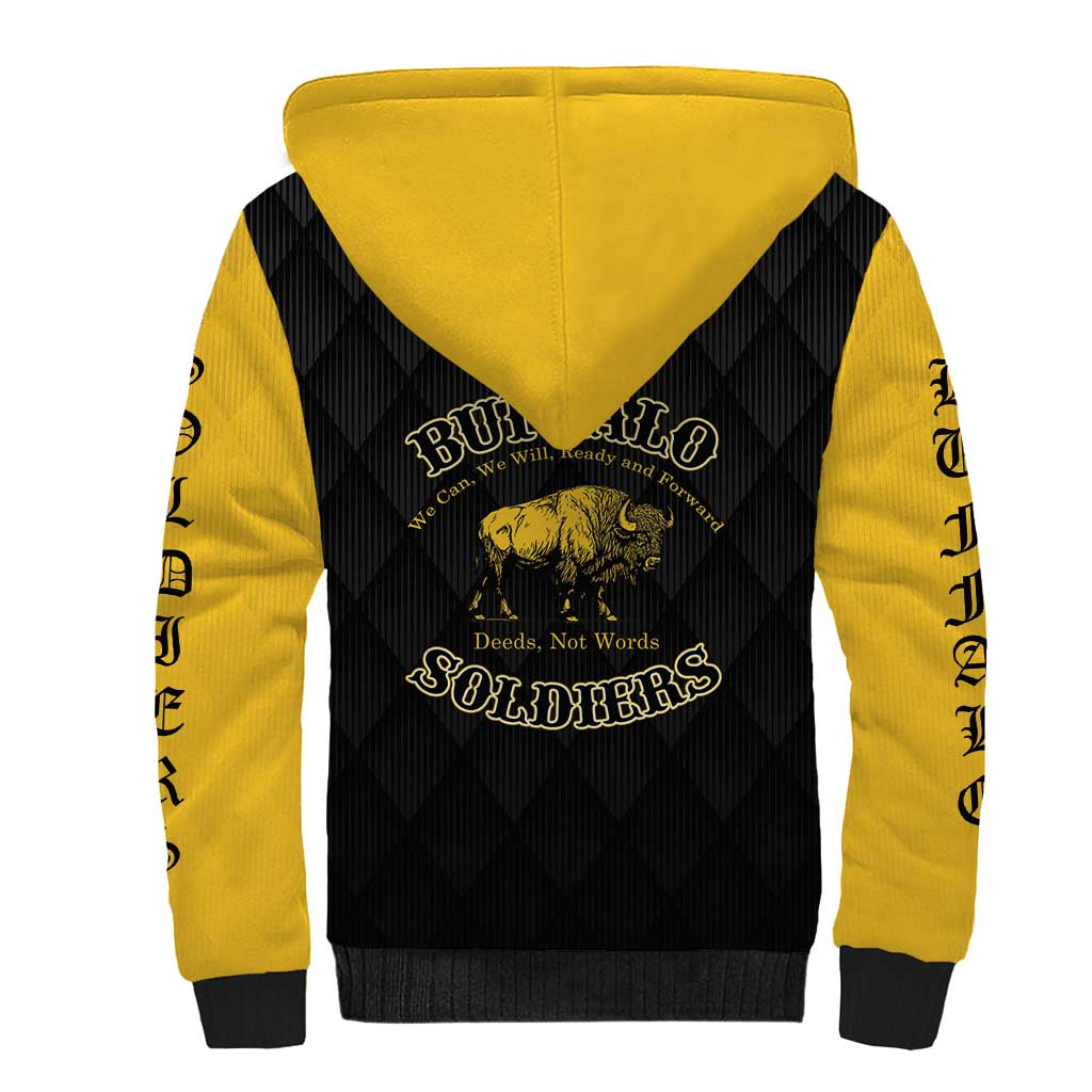 Personalized Buffalo Soldiers Sherpa Hoodie We Can We Will Ready and Forward