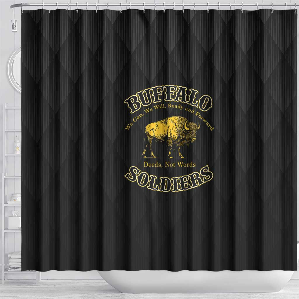 Buffalo Soldiers Shower Curtain We Can We Will Ready and Forward