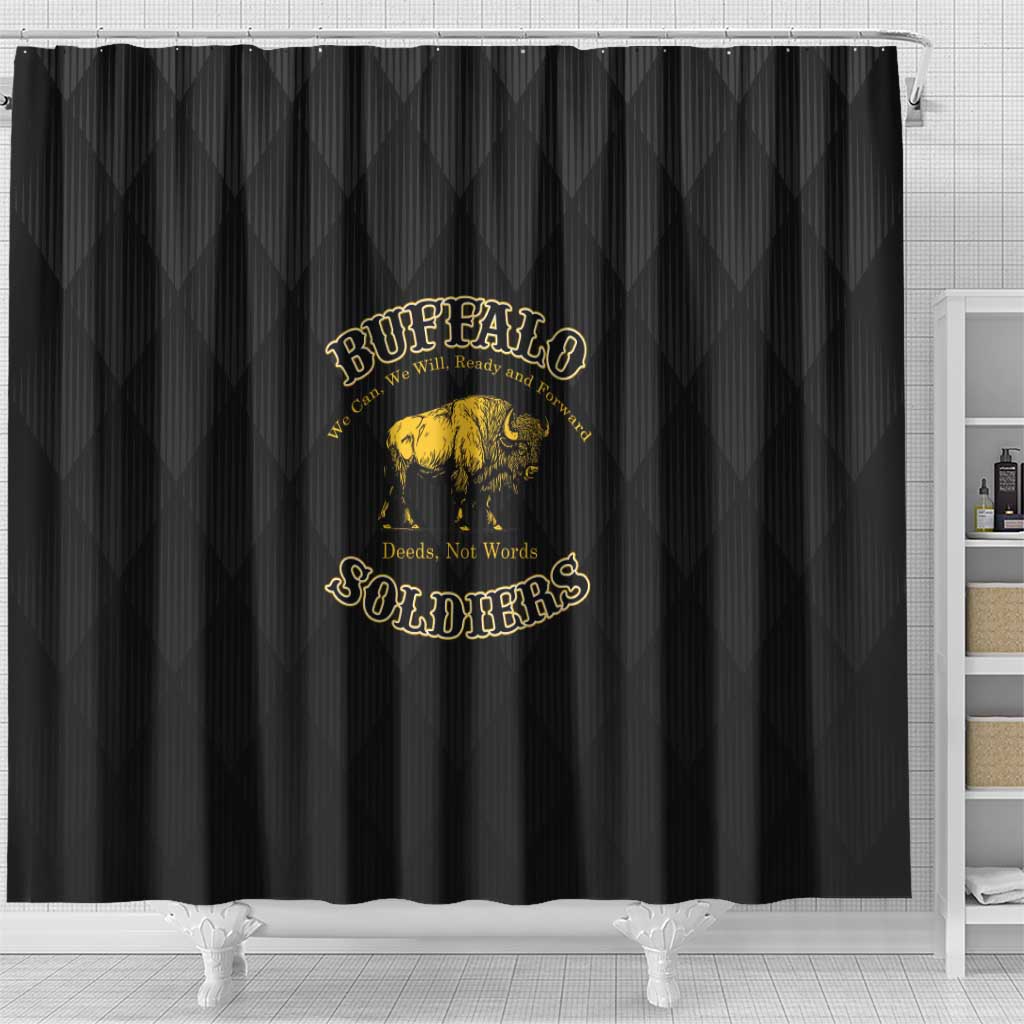 Buffalo Soldiers Shower Curtain We Can We Will Ready and Forward
