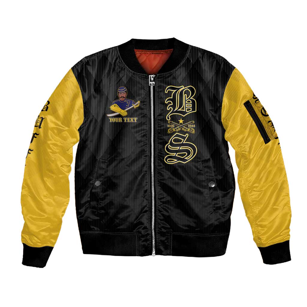 Personalized Buffalo Soldiers Sleeve Zip Bomber Jacket We Can We Will Ready and Forward