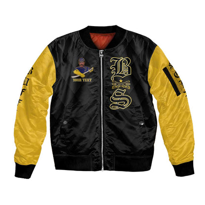 Personalized Buffalo Soldiers Sleeve Zip Bomber Jacket We Can We Will Ready and Forward