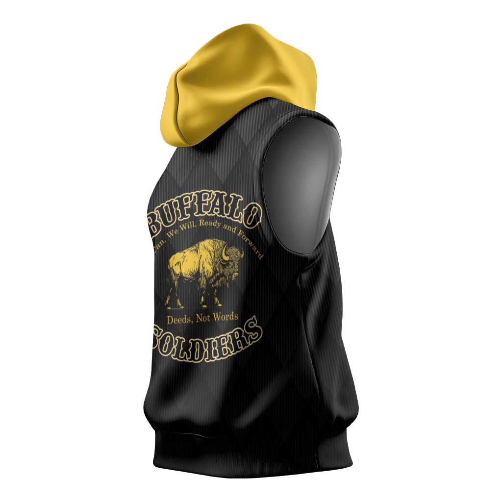 Personalized Buffalo Soldiers Sleeveless Hoodie We Can We Will Ready and Forward