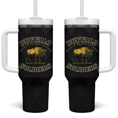 Buffalo Soldiers Tumbler With Handle We Can We Will Ready and Forward