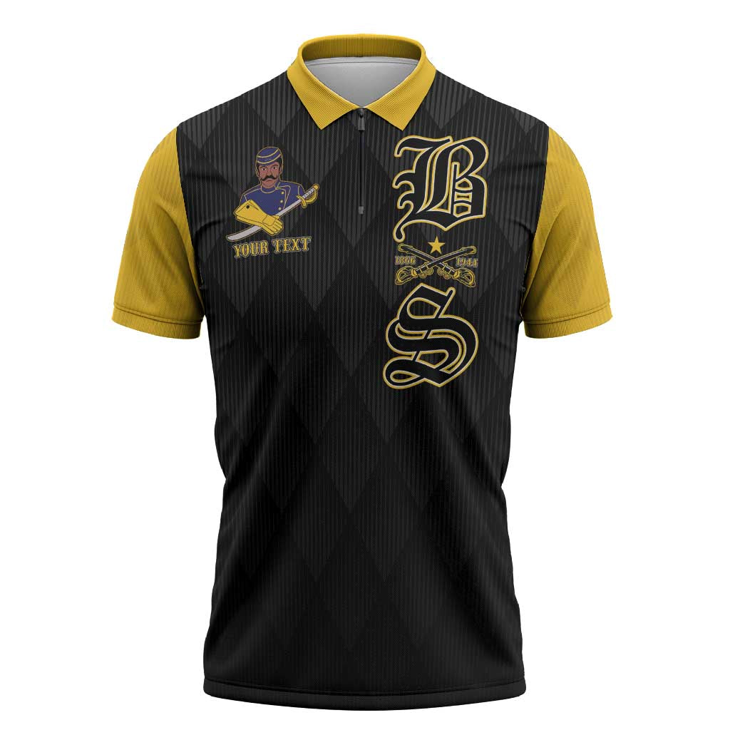 Personalized Buffalo Soldiers Zipper Polo Shirt We Can We Will Ready and Forward